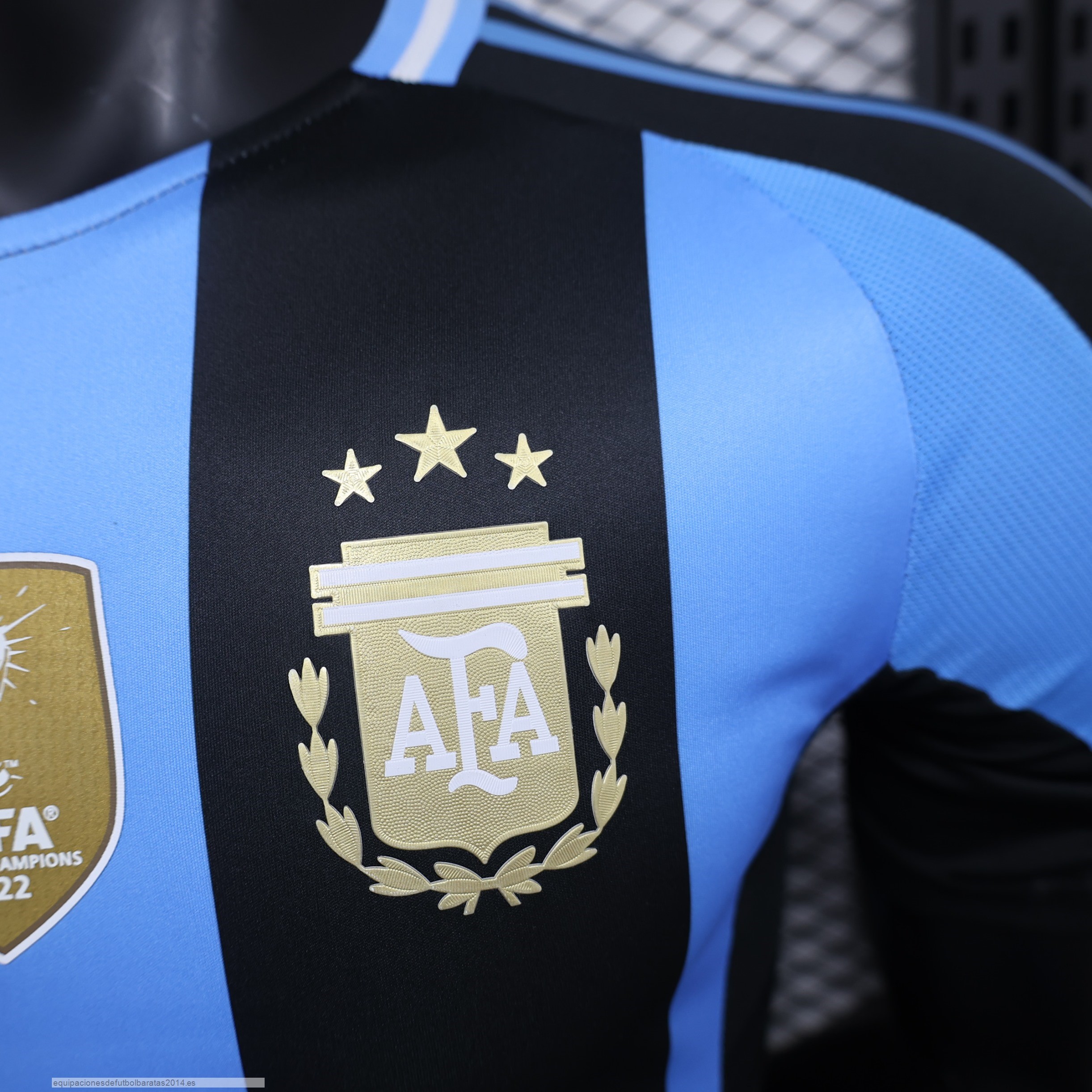 Nuevo Especial Jugadores Camiseta Argentina 2024 Azul Negro Baratas